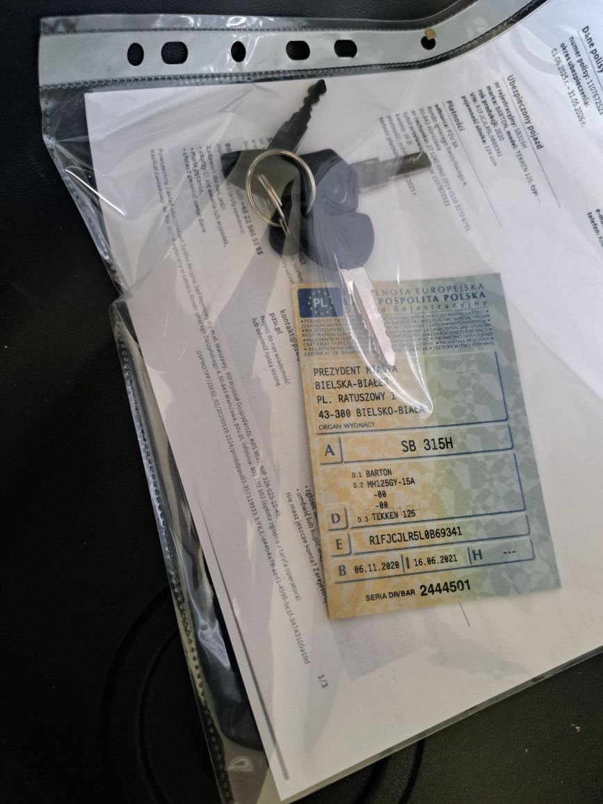 Okazja motor barton 125 800km przebiegu