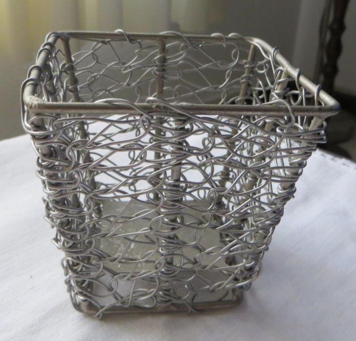 Porta lápis e utensílios de balcão,em arame entrelaçado - Lote 2