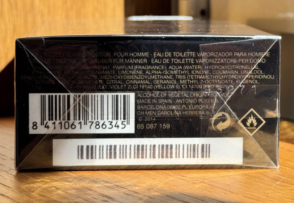 Perfume CH (descontinuado) artigo de coleção