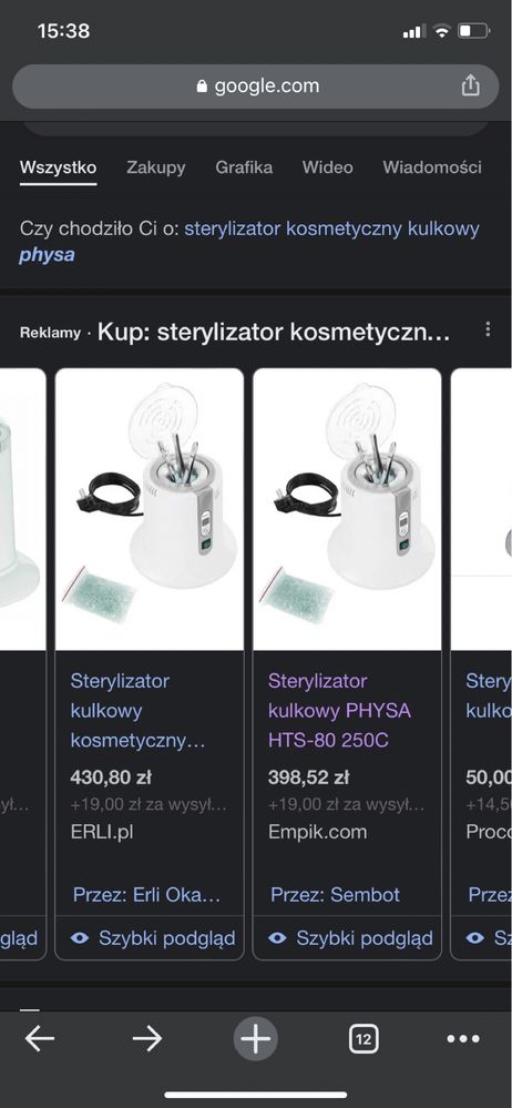 Sterylizator kulkowy Physa