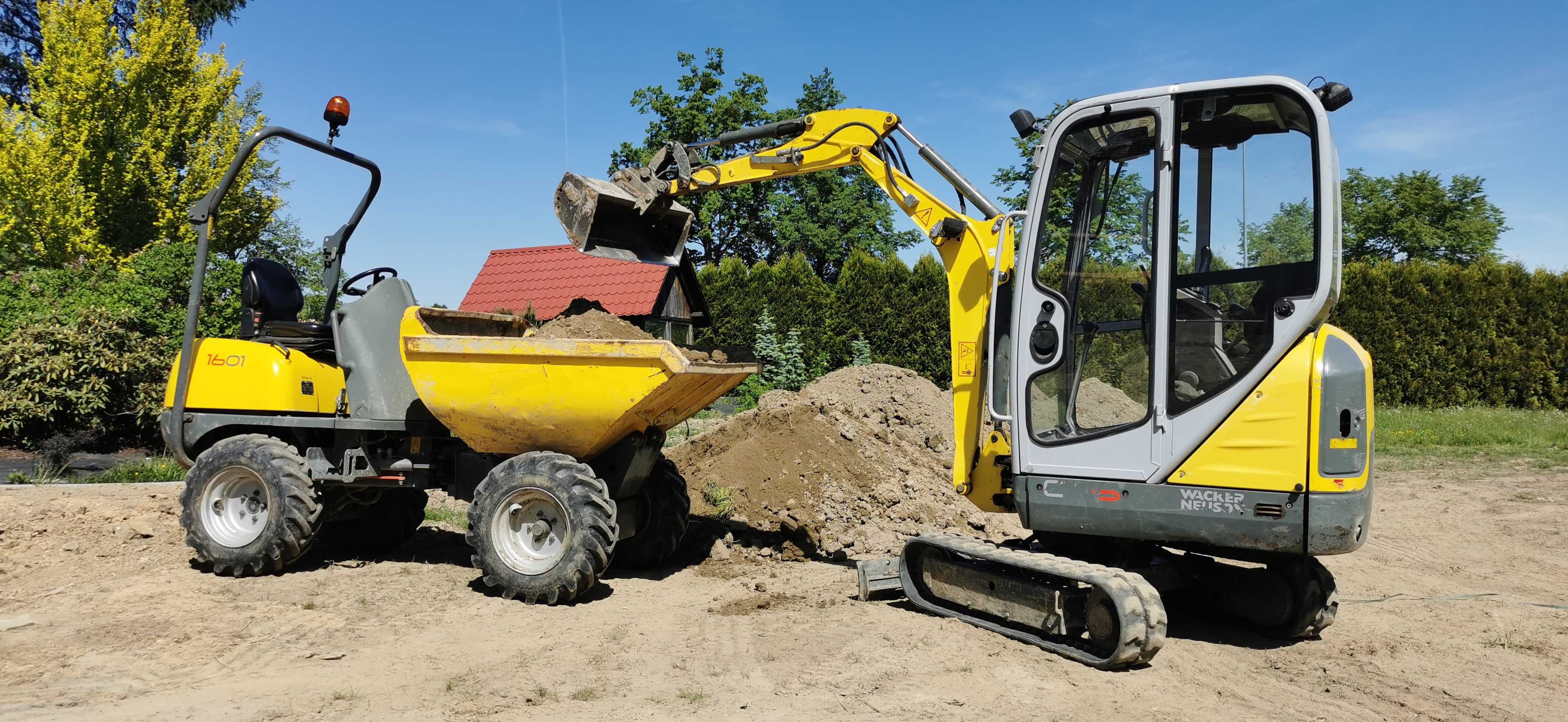 Wynajem Walec ogrodowy 1,5t - 2,7t koparka minikoparka wozidło budowla