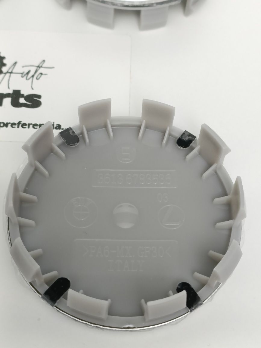 Centros de jante BMW 68mm azuis e brancos