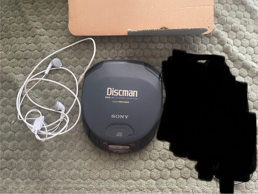 Discman Sony D-155 w opakowaniu unikat retro zestaw box + słuchawki