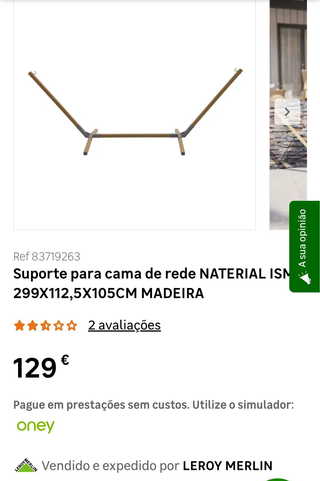 Suporte cama rede jardim