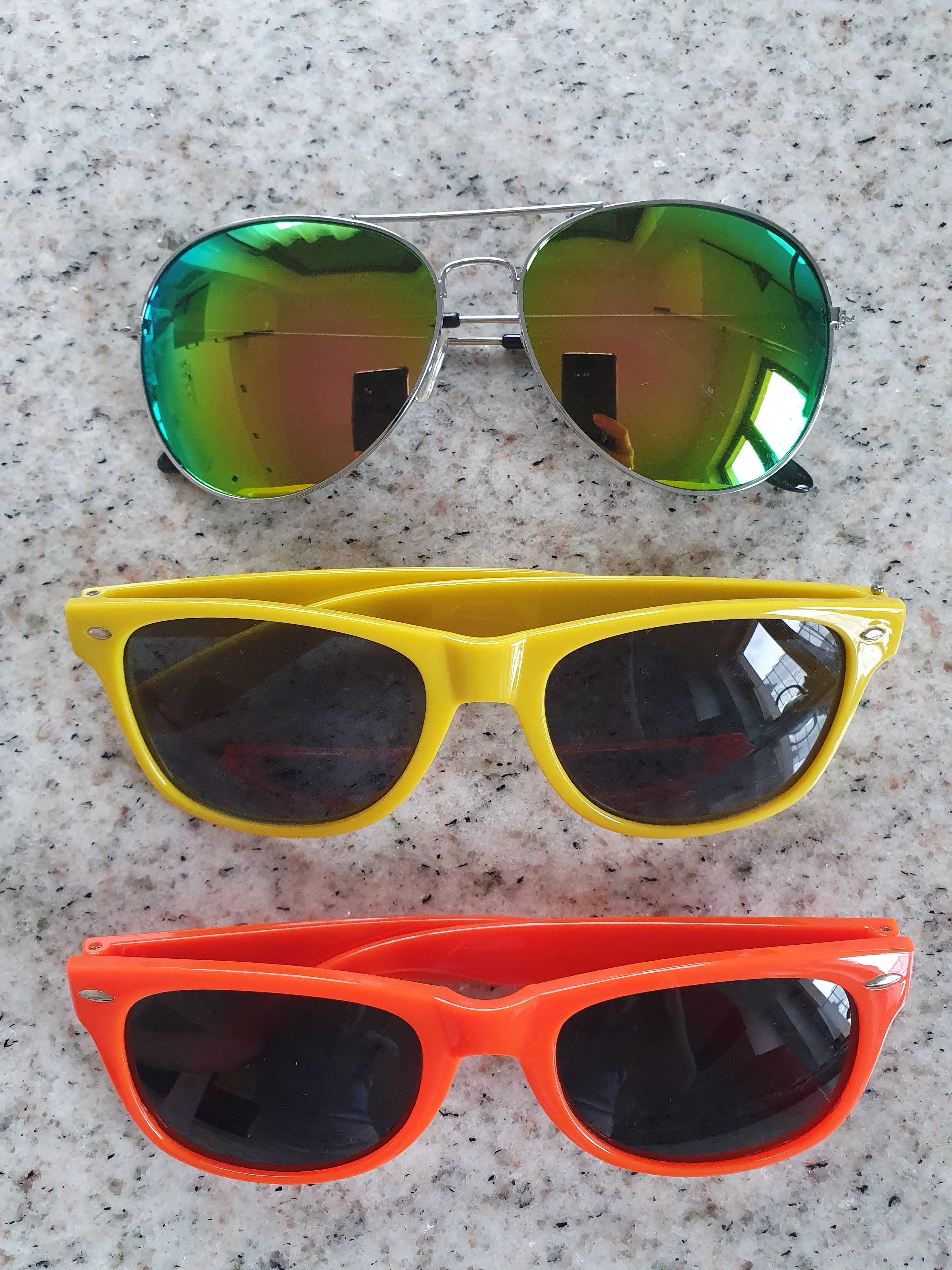 3x dziewczęce okulary przeciwsłoneczne kolorowe