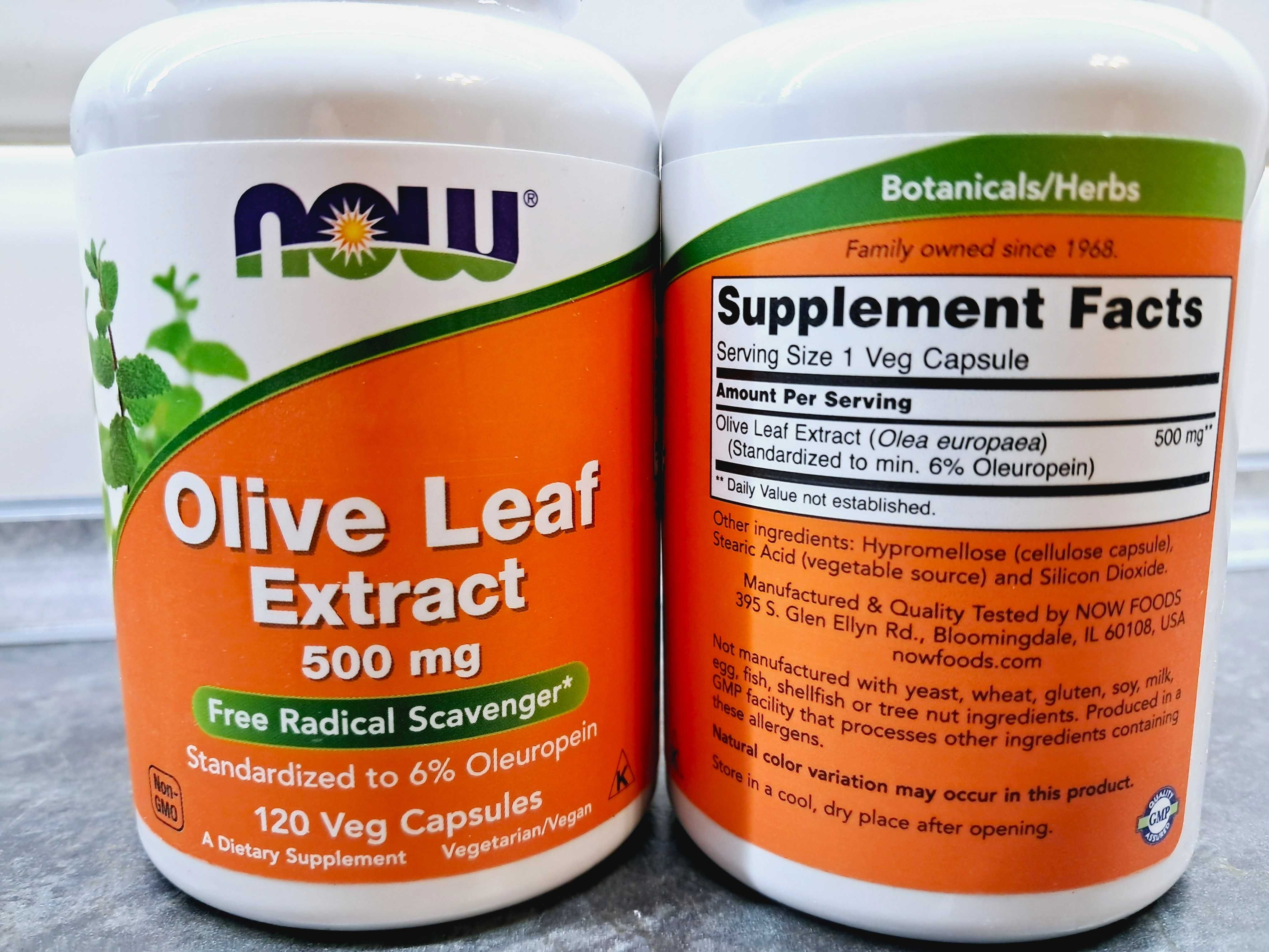 Now Foods, Olive Leaf Extract 500 мг (120 капс.), олива, листья оливы