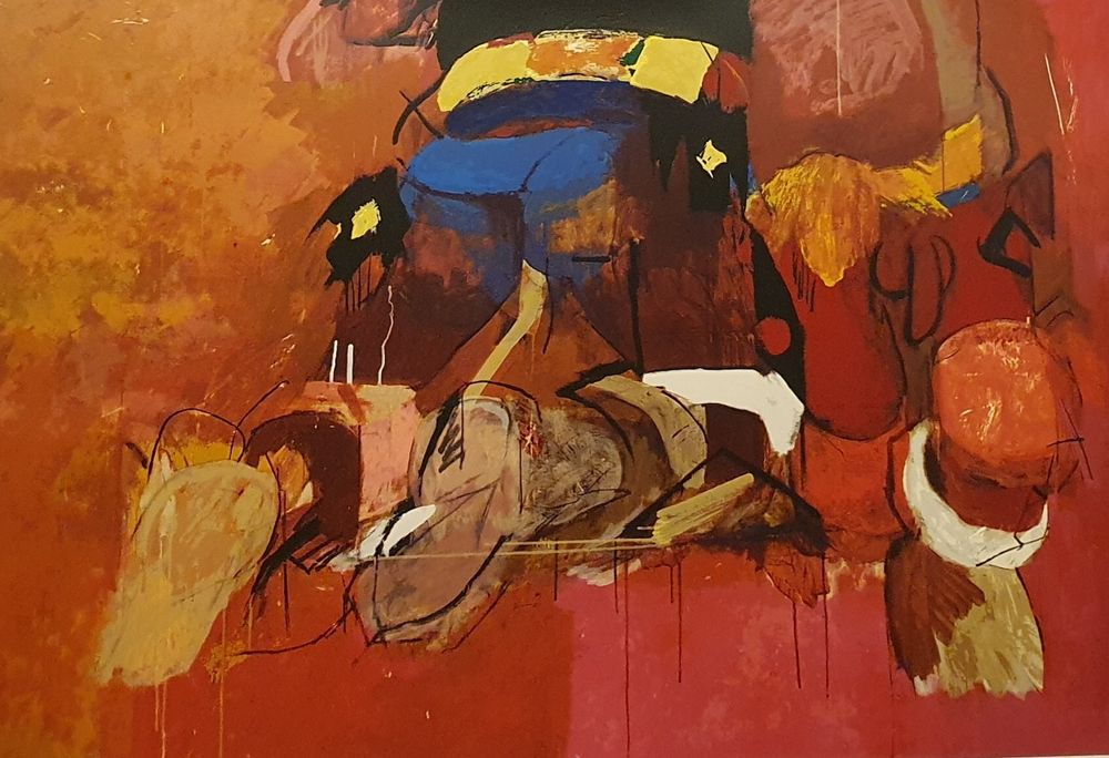 Grande serigrafia de Júlio Pomar sobre os Indios Brasileiros da Amazón