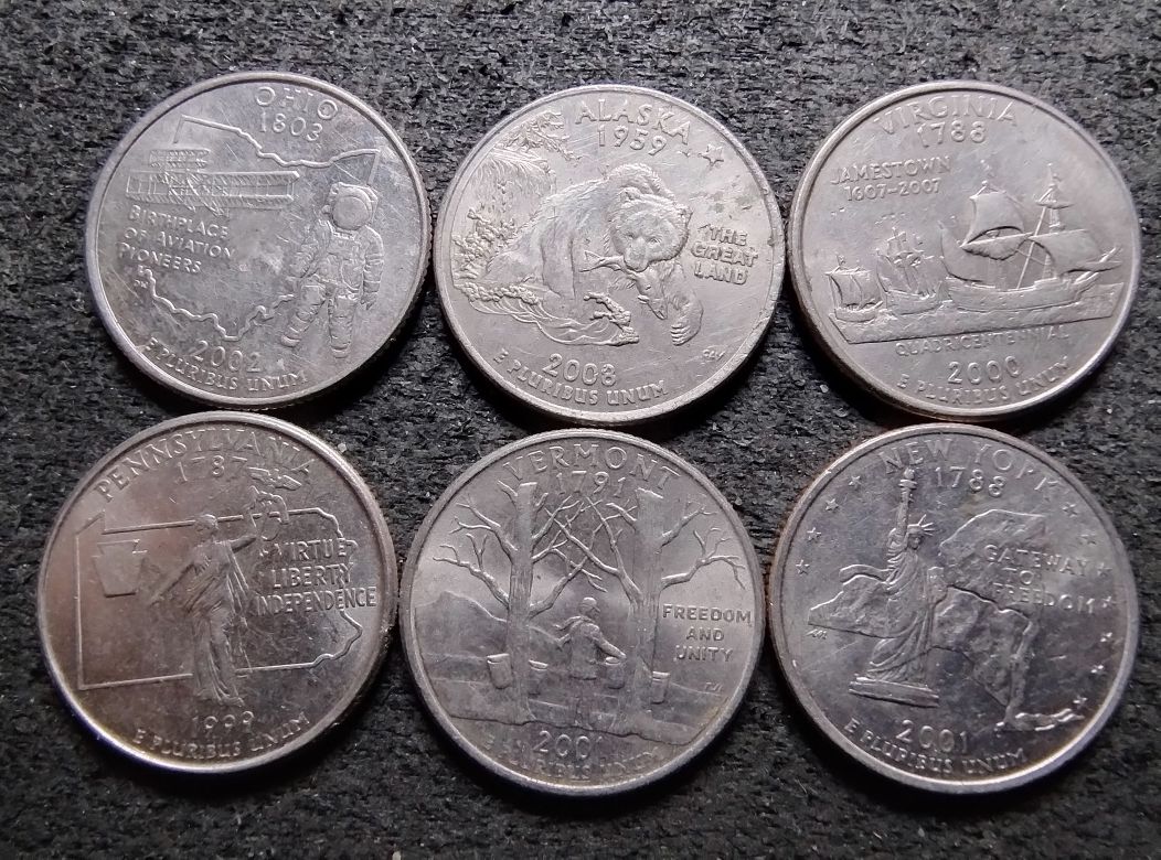 USA 6 monet okazjonalnych 25 centów