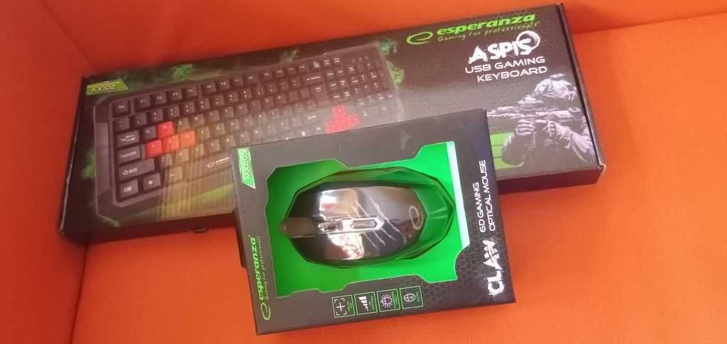 zestaw gamingowy Klawiatura PRZEWO. LED USB TIRIONS + mysz  6d SCORPIO