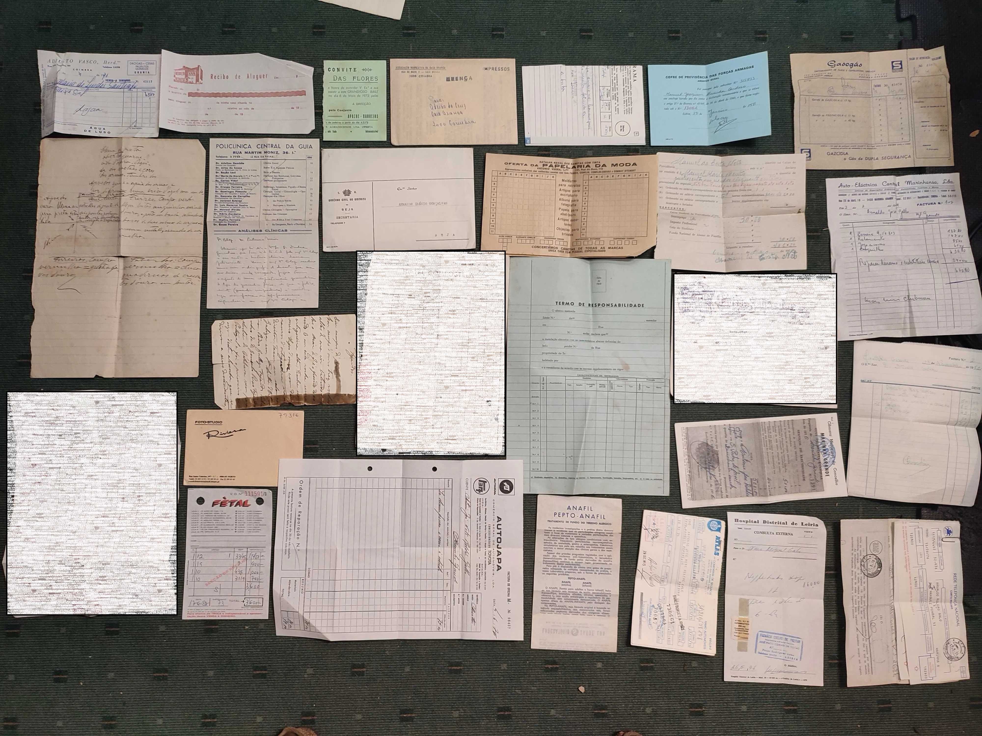 Lote com 250 documentos diversos