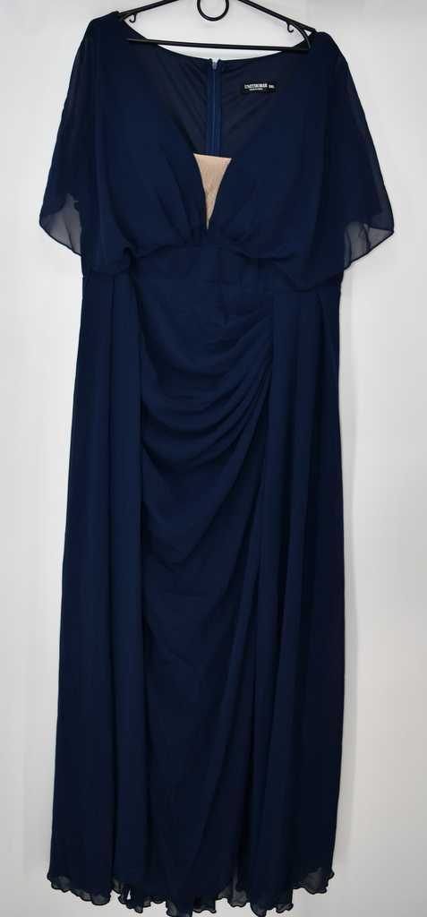 Sukienka wizytowa plus size 2XL granat maxi