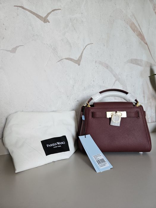 Torebka Parisa Wang Micro Top Handle bag burgund bordo skórzana