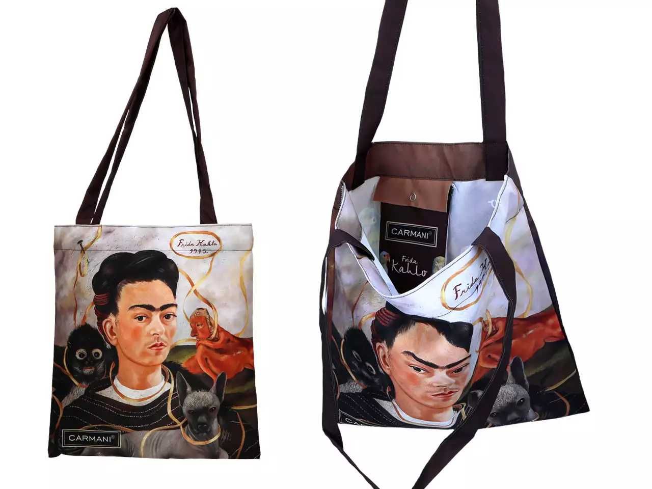 NOWA torba torebka na zakupy shopperka Kahlo Frida Autoportret papugi