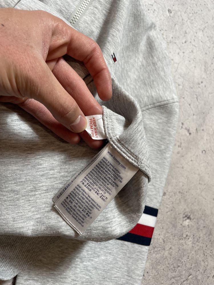 Мужская Серая Кофта Зип-Худи Tommy Hilfiger Оригинал S-M