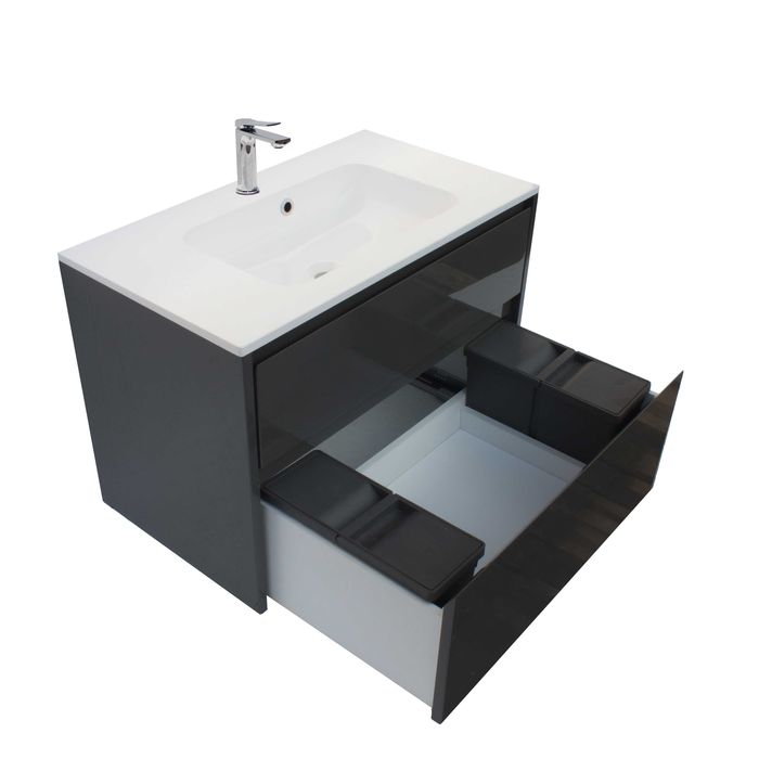 Тумба для ванни 80, 100 см з умивальником зі штучного каменю