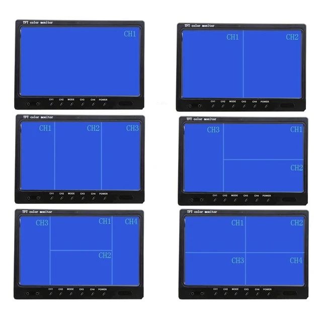 Kit 4 câmaras e monitor 9 polegadas 4ch para veículos pesados NOVO