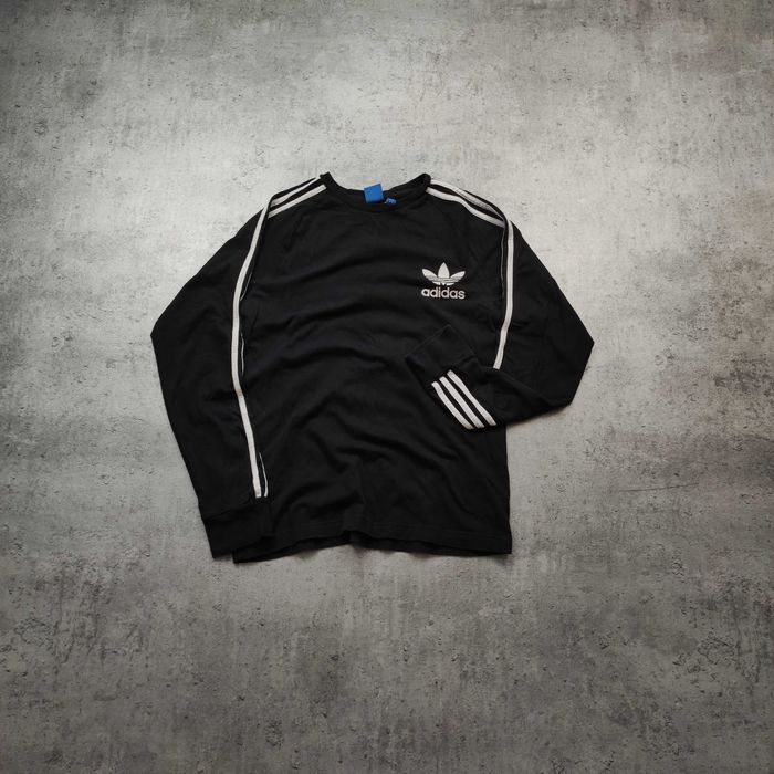 MĘSKA Koszulka Bluzka Długi Rękaw Czarna Adidas California Bawełna