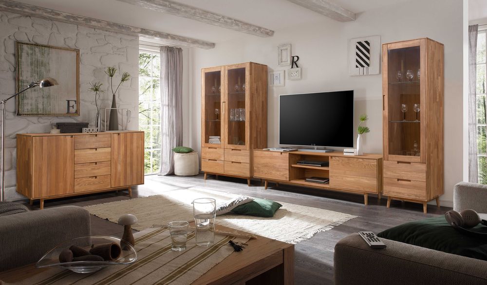 Lita dębowa szafka RTV Victoris 180 cm x 53,5 cm x 39 cm dąb olejowany