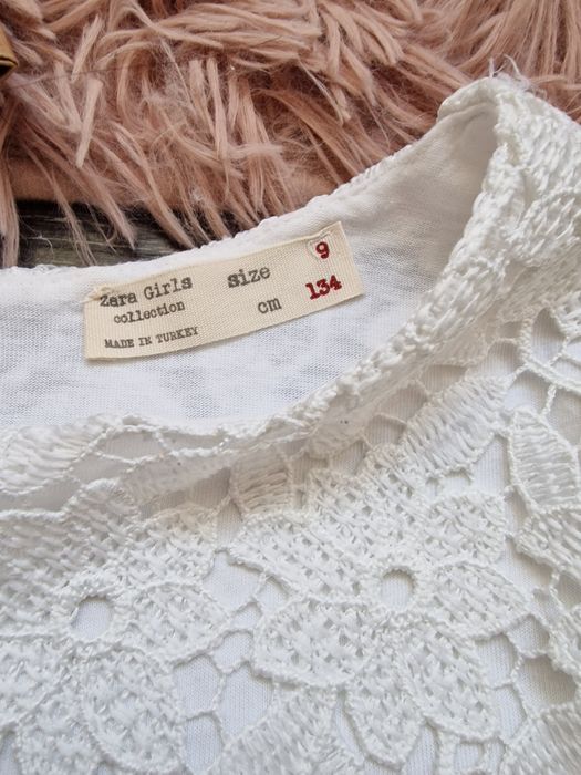 Zara koronkowa elegancka sukienka  haft święta