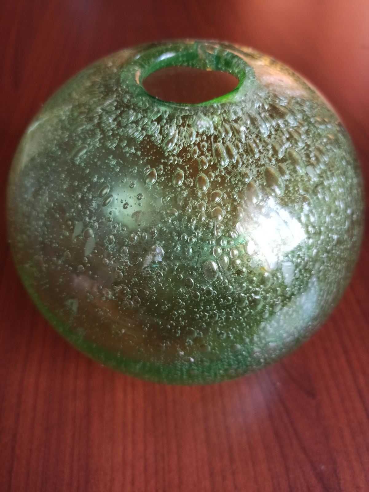 Підсвічник ваза ручна робота зелене скло
