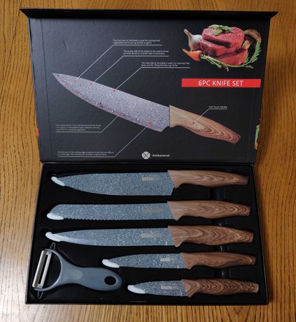 Набор кухонных ножей 6шт нержавеющая сталь от производителя!