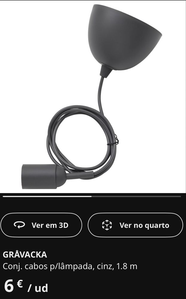 IKEA 2 candeeiros suspensos GRÄVACKA