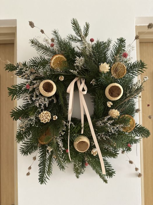 Wianek swiateczno zimowy natural jodla