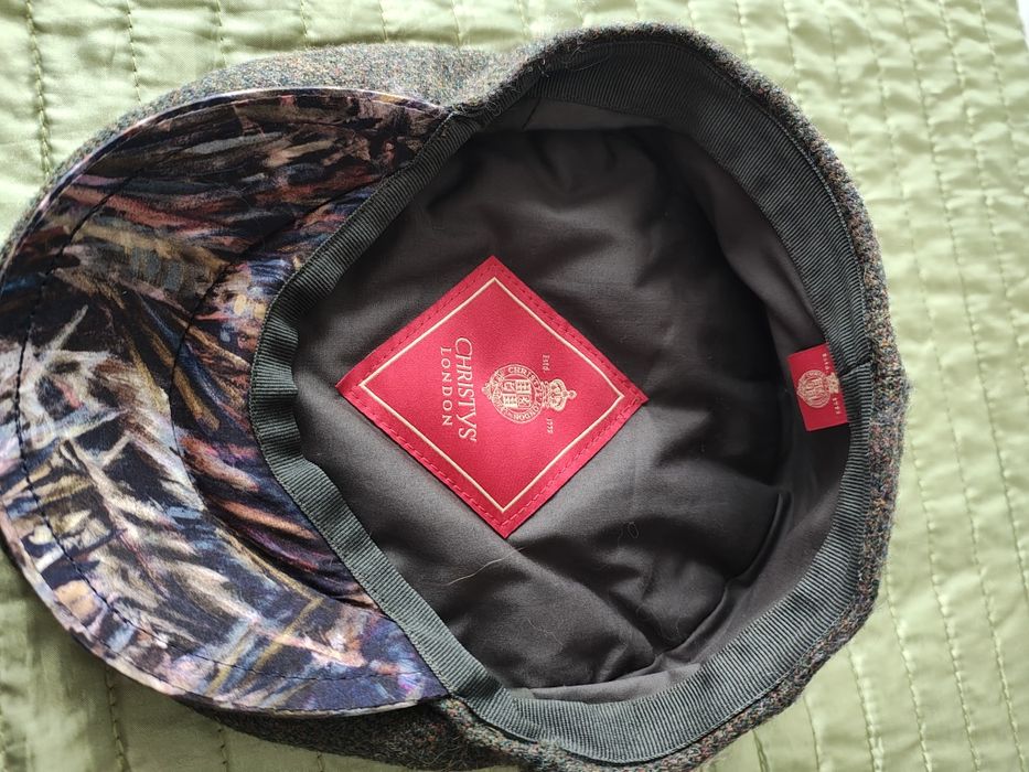 Wełniana zielona czapka kaszkiet Christys London