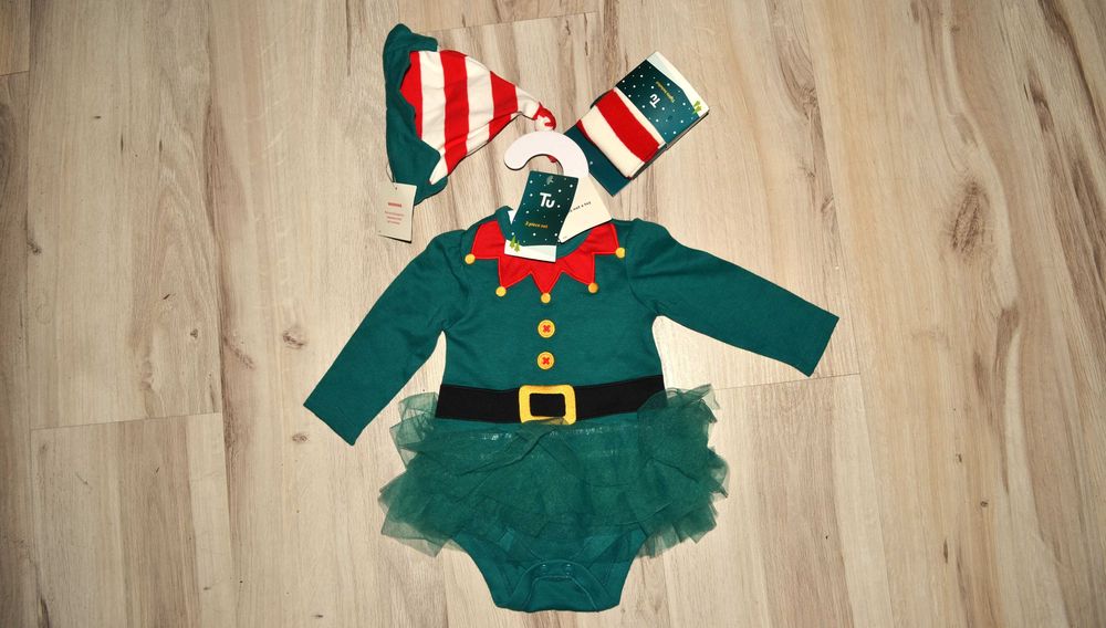 kostium Elf Skrzat dla dziewczynki strój przebranie 1/3 msc_ 56/62 cm