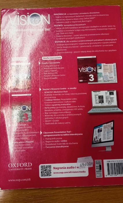 Komplet-Podręcznik Vision 3 plus zeszyt ćwiczeń