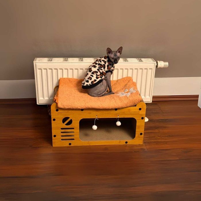 DRAPAK domek dla kota PIĘTROWY legowisko z tektury MDF EKOLOGICZNY