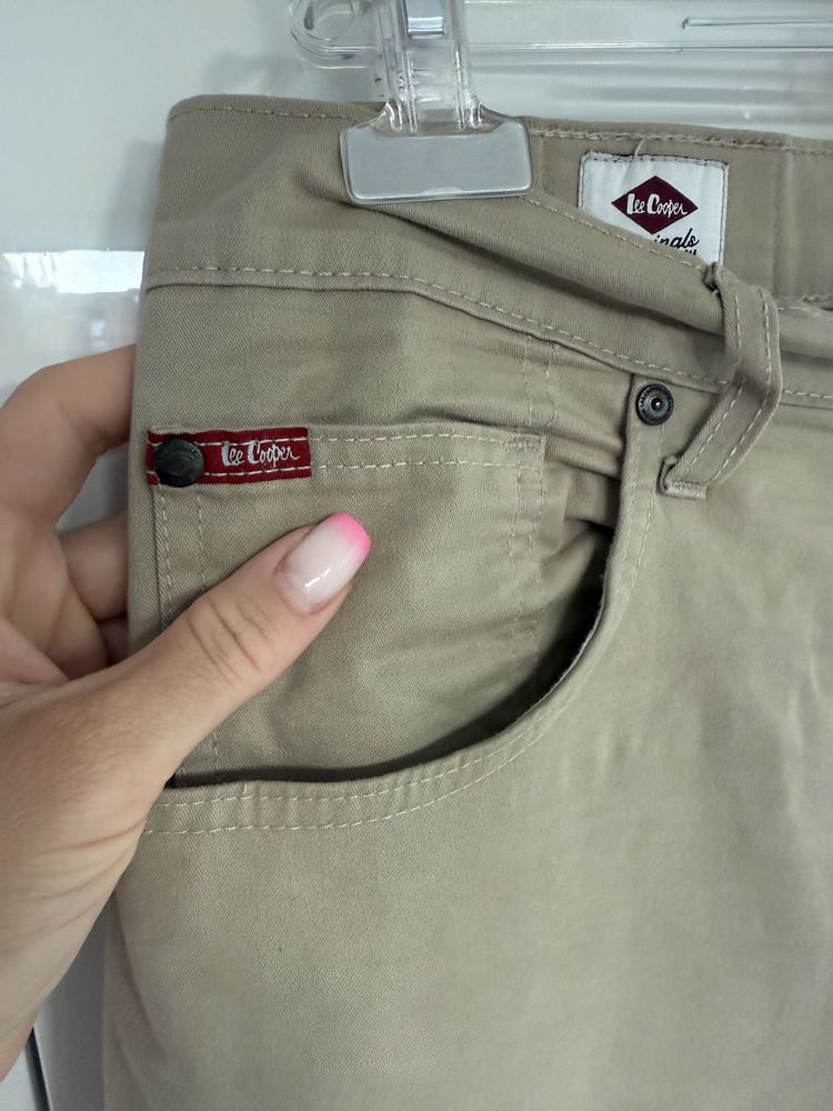 Lee Cooper męskie letnie spodnie beż XL