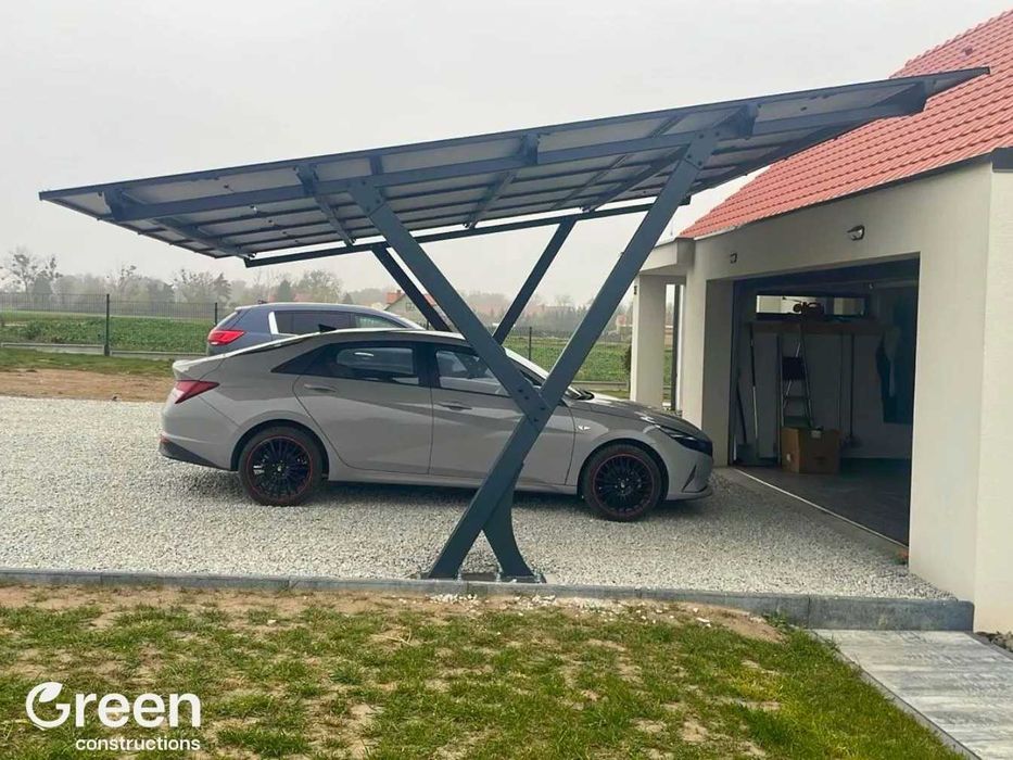 Carport dwustanowiskowy wiata garażowa fotowoltaika panele PV dotacje