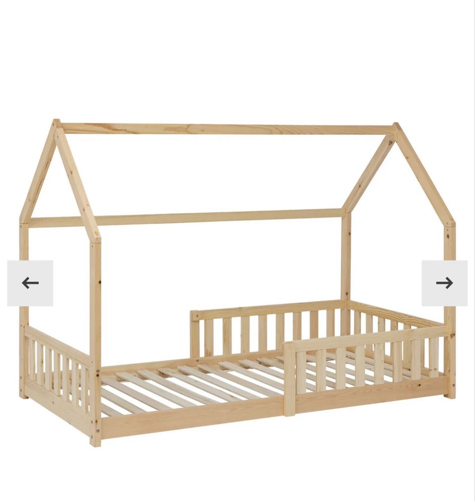 Cama de Chão Montessori Madeira Natural 190cm + Colchão Novo