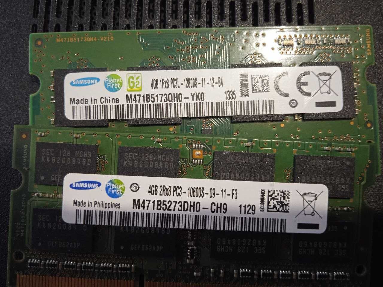 So-Dimm DDR3 дві планки по 4 Гб Samsung