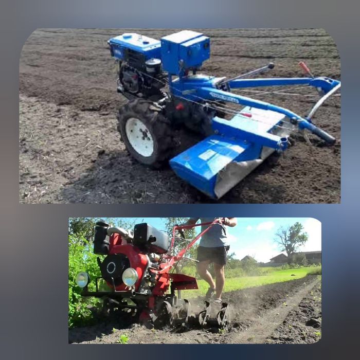 Вспашка оранка мотоблоком фрезерування землі косіння трави мотоблоком