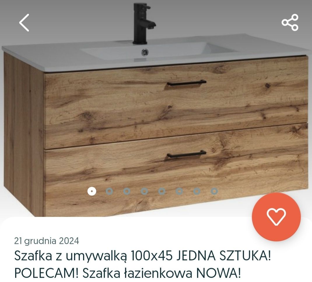 Szafka łazienkowa wisząca 100×45 NOWA! Już zmontowana