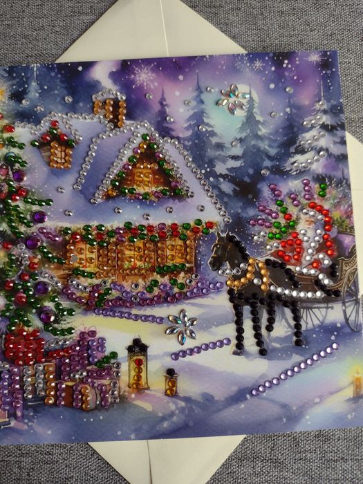 Diamond painting -kartka świąteczna