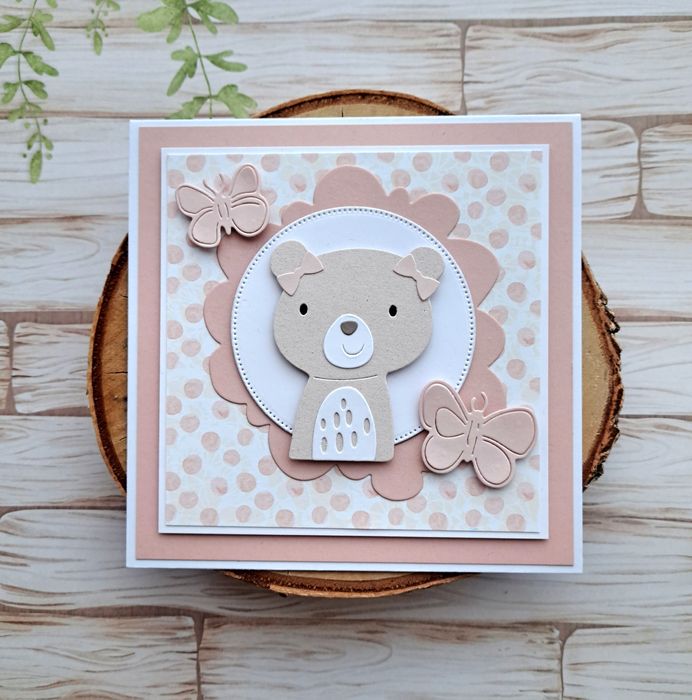 Kartka na roczek w pudełeczku, dla dziewczynki, personalizowana