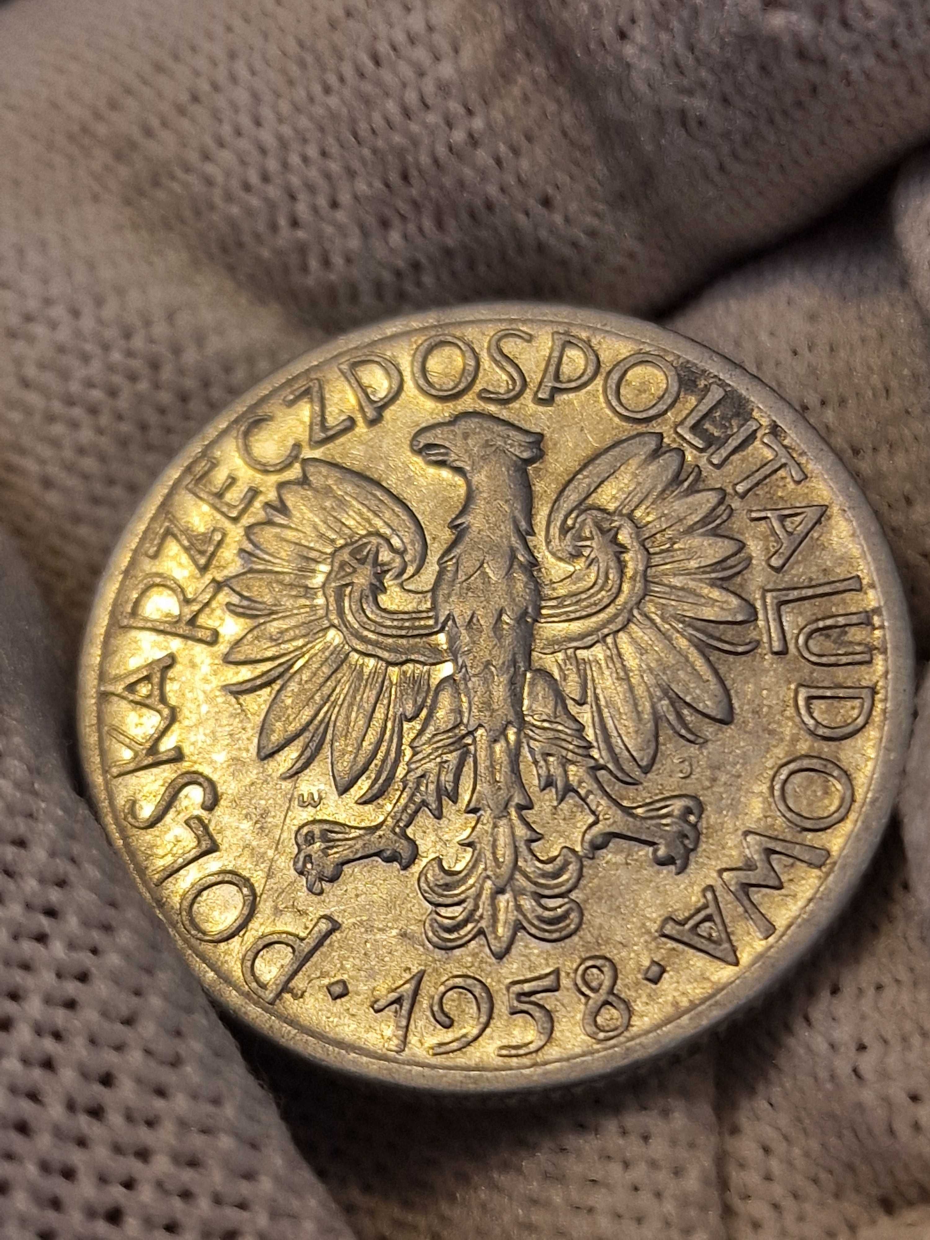 5zł 1958 Rybak wąska ósemka -rzadka