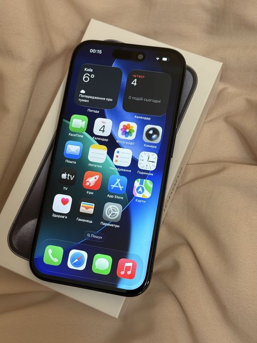 iPhone 15 pro blue titanium 128 gb