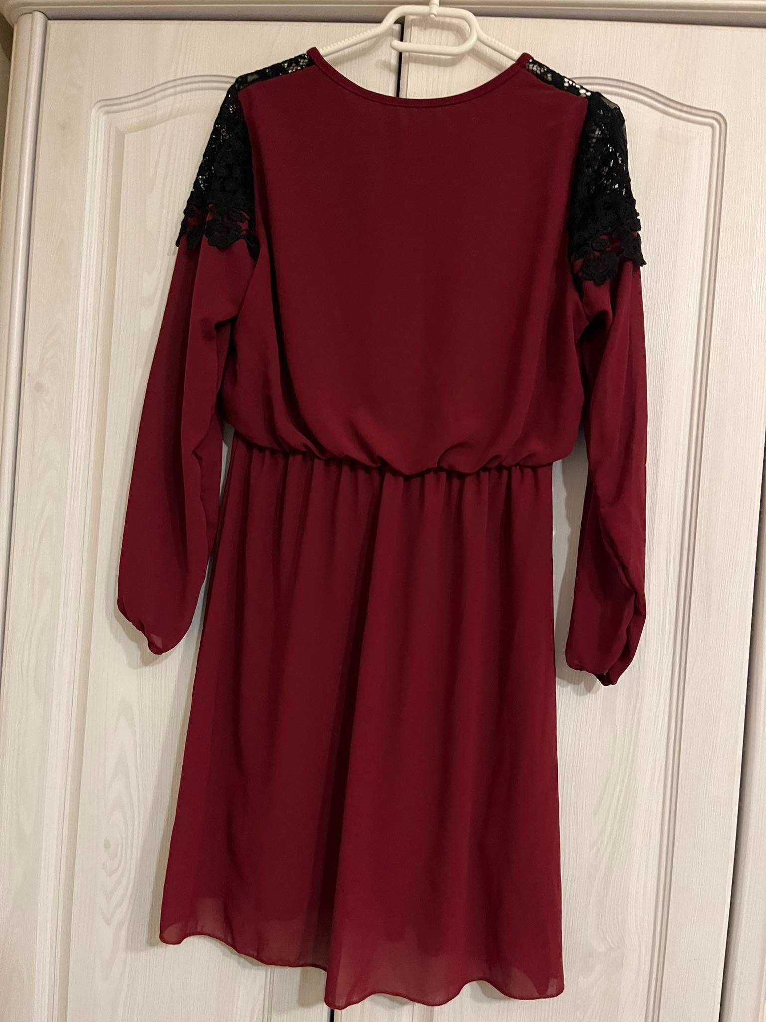 Piękna bordowa wiśniowa włoska sukienka Miss Giada 95%wiskoza 36/38/40
