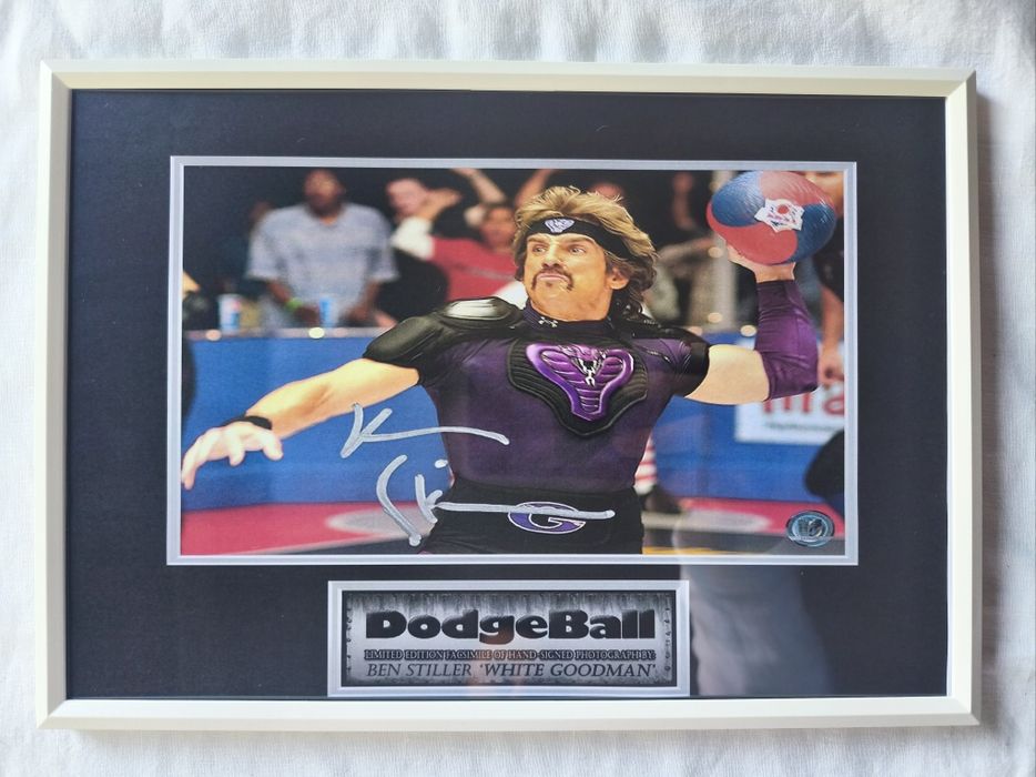 Moldura Filme DodgeBall - White Goodman com Autógrafo (A4)