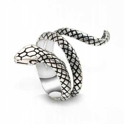 Pierścionek srebrny kolor 925 prezent żmijka wąż żmija Bamoer