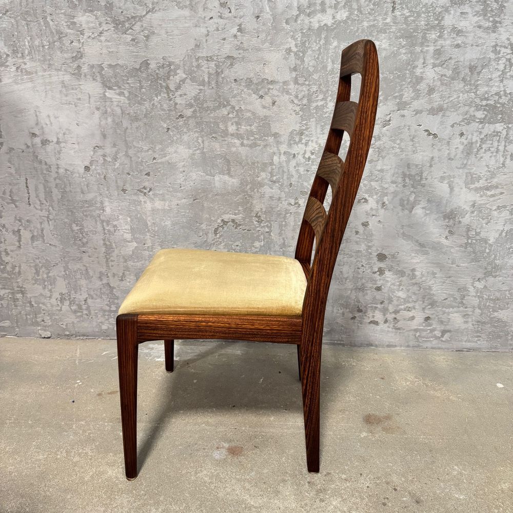 Komplet stół + 6 krzeseł z drewna palisander | Rozkładany stół vintage