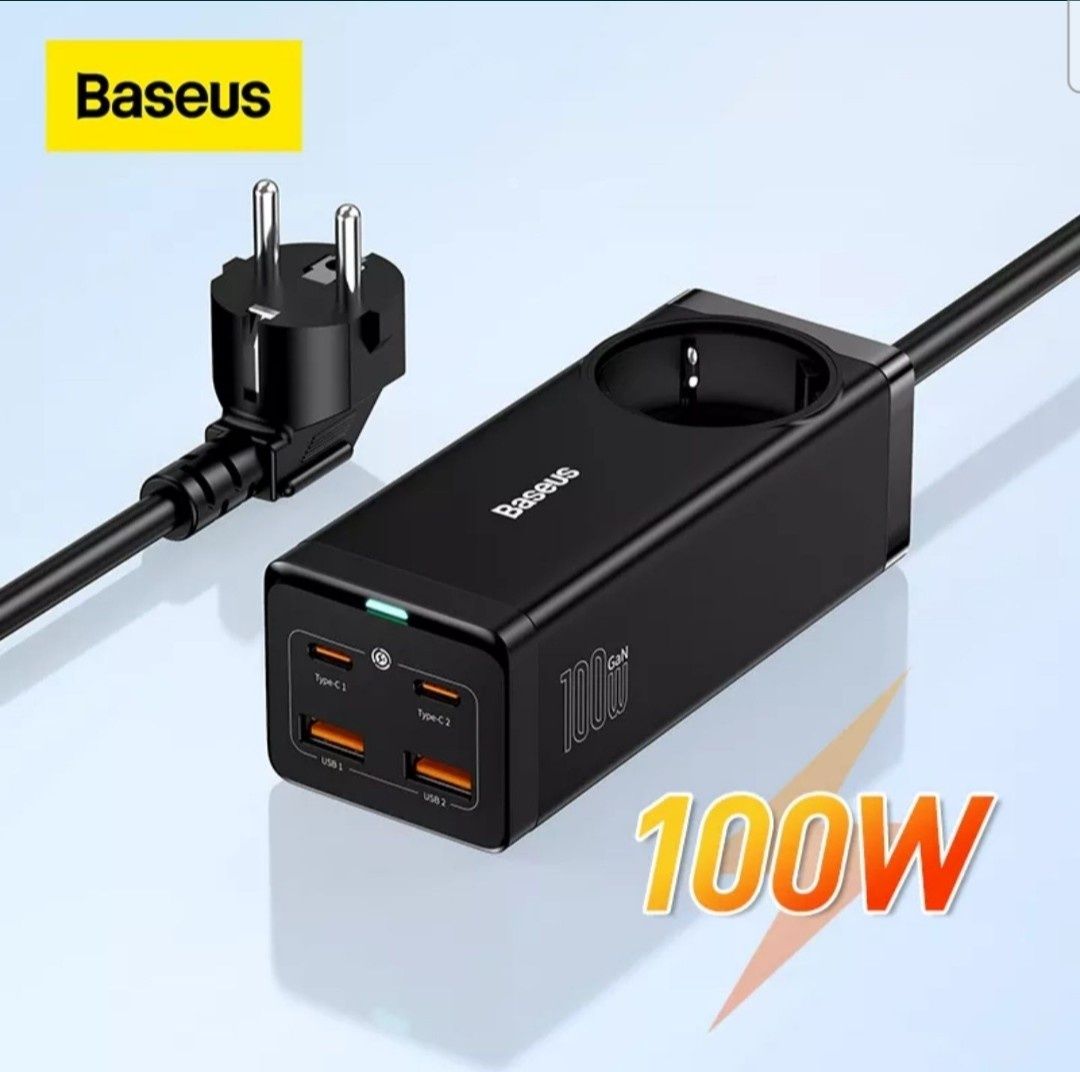 Зарядний пристрій BASEUS 100w GaN3 Pro Power Strip