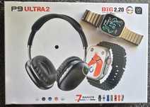 Smart Watch Ultra 2 e Auscultadores P9