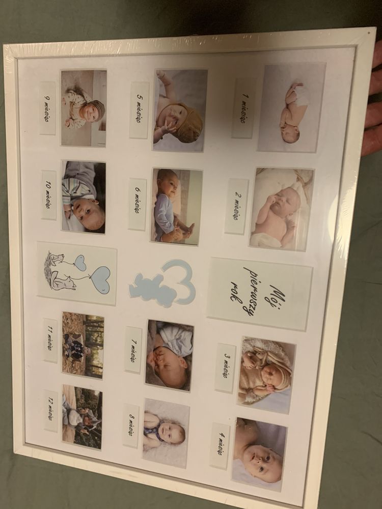 Ramka na zdjęcia 12 miesięcy dziecka prezent dla rodziców