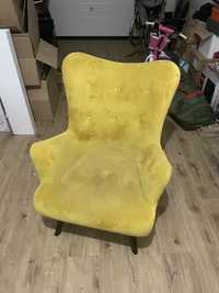 Fotel uszak koloru żółtego