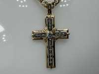 Крест золотой с бриллиантами 585